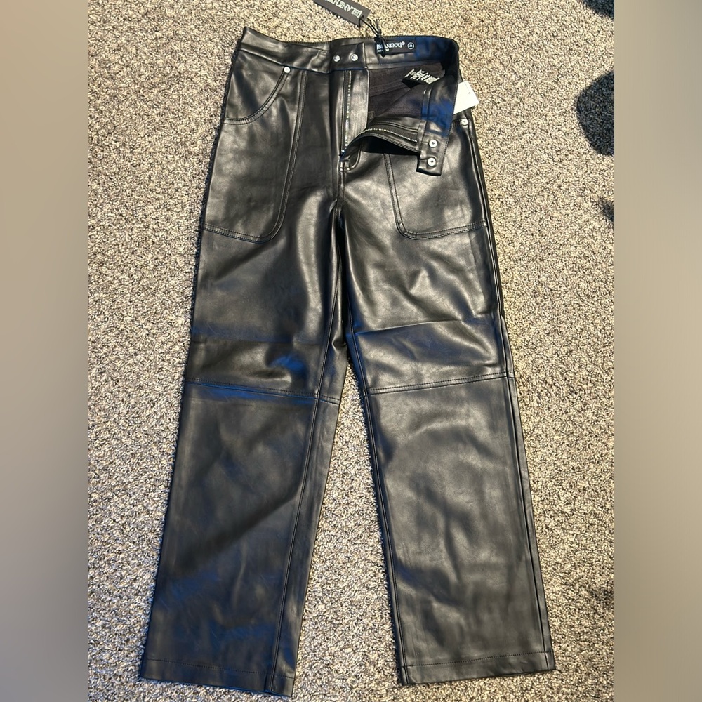 NWT - Blank NYC Track Record Black Vegan Leather Pant
